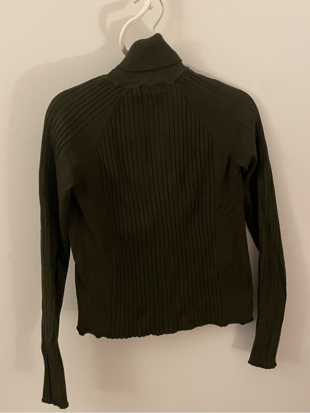 Zara Ribbed Turtleneck Sweater in Dark Olive